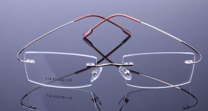 Varejo não-parafuso sem aro vidros ópticos armações de memória titanium eyewear para prescrição muitas cores 518