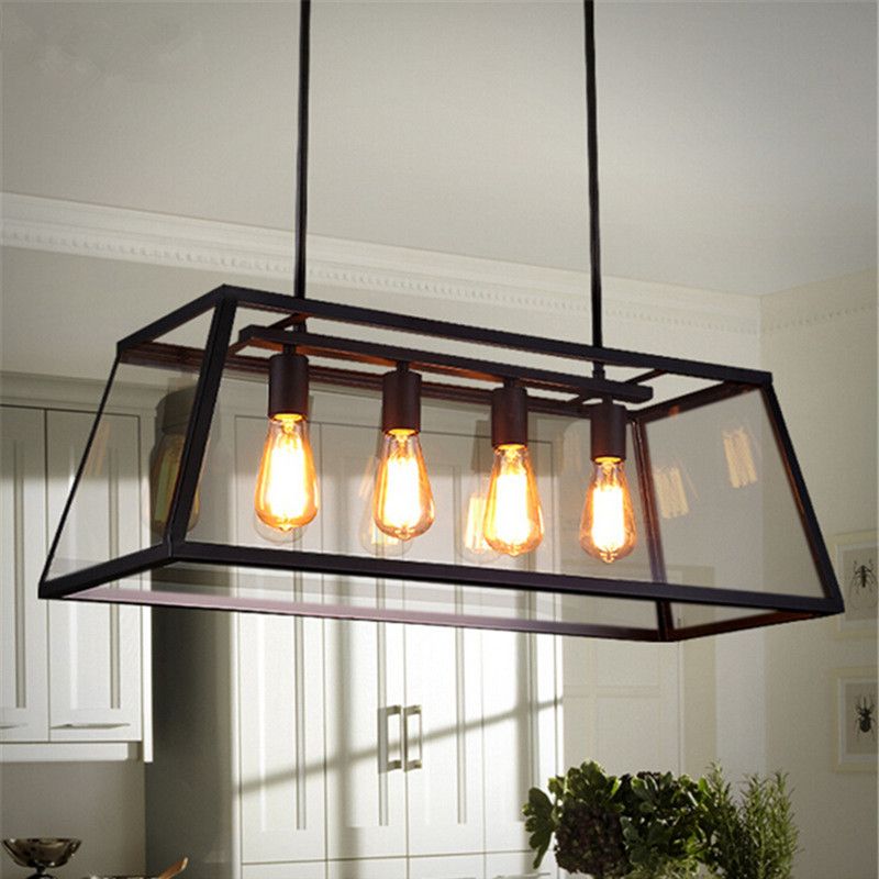 Loft Pendant Lamp Retro American Industrial Black Iron Glass ... Loft Pendant Lamp Retro American Industrial Black Iron Glass ...