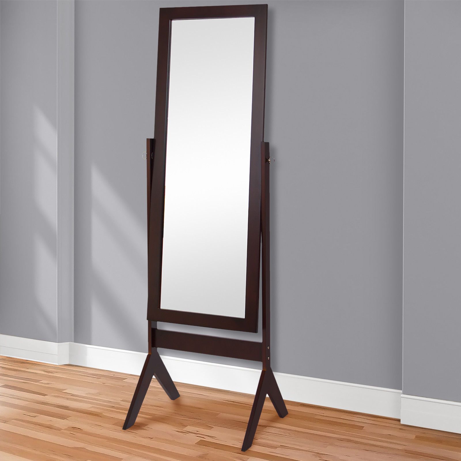 Best Choice Products Cheval Floor Mirror Bedroom Home Furniture Espresso Brown