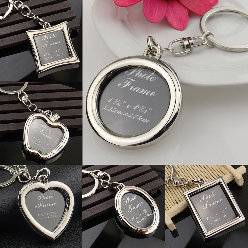 DIY Photo Picture Frame Keychains For Women Men Metal Keyring Key Chain
