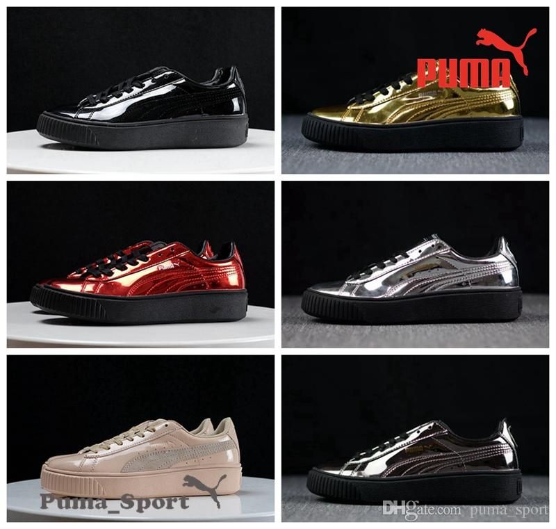 puma basket platform metallic rose gold puma basket platform metallic rose gold