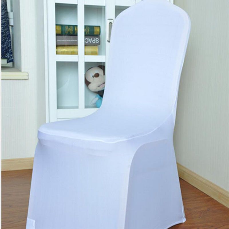 White Polyester Spandex Wedding Chair Covers For Wedding