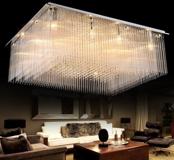 Rectangle Luxury Crystal Hall Large Ceiling Lamp Led Creative Rectangle Luxury Crystal Hall Large Ceiling Lamp Led Creative Sitting Room Restaurant Pendant Light Engineering Indoor Llfa Chandelier Shades