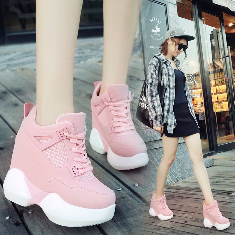 Womens Platform Wedge Lace Up Trainer Boots Casual Sport  Sneakers Loafers Shoes 