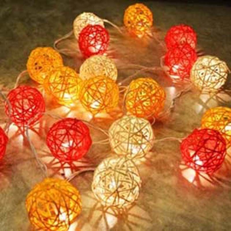 Whole 20 Rattan Ball Lights Battery Operated Garland Whole 20 Rattan Ball Lights Battery Operated Garland Ac Plug Led Holiday String Fairy Guirlande Gerlyanda Round