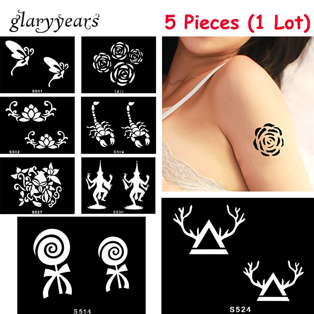 Wholesale Small Henna Body Stencil Beauty 72 Designs Life Tree Women