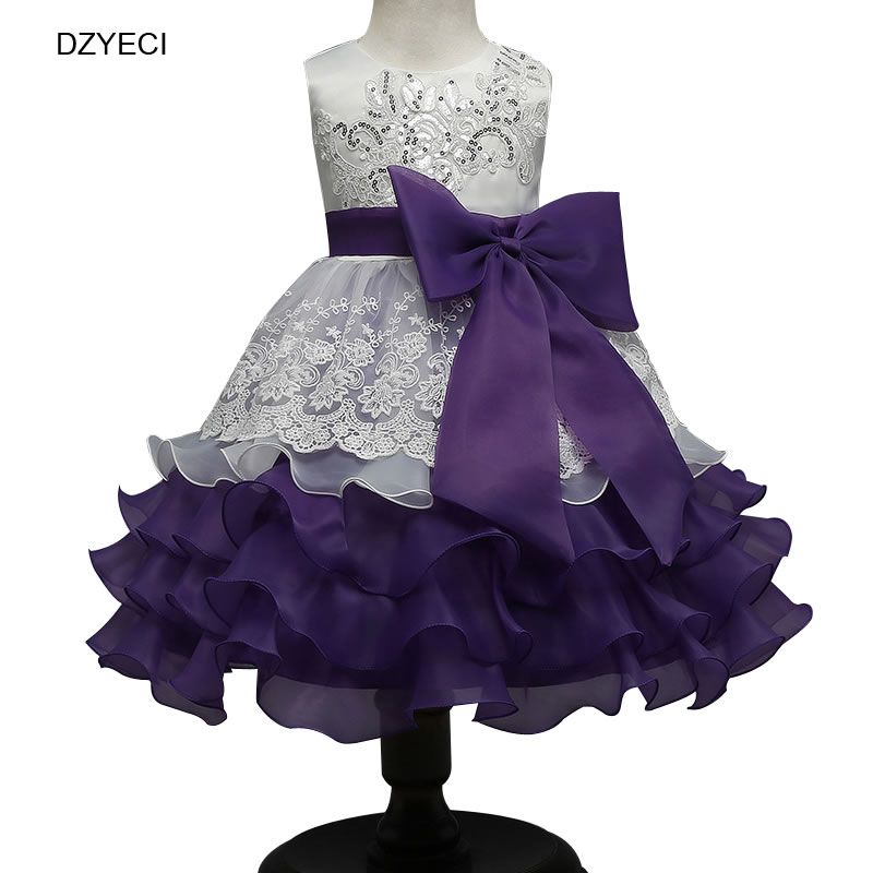 2021 Bridesmaid Wedding Dress For Baby Girl Lace TUTU Party Dresses ...
