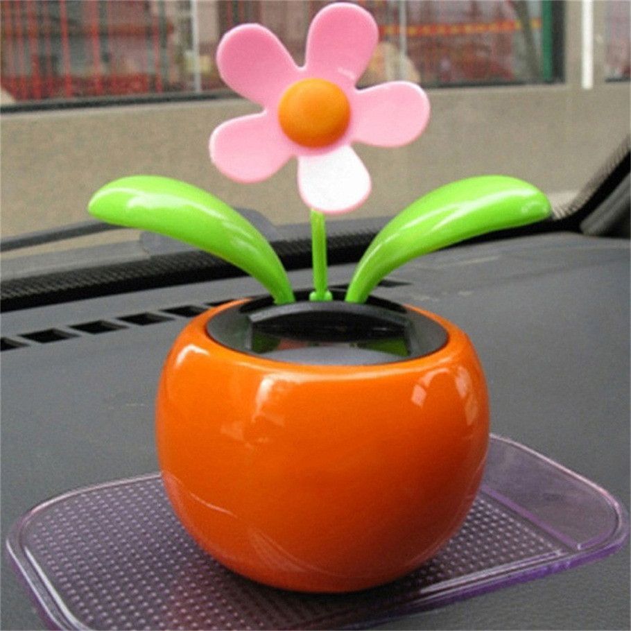 Solar Power Dancing Toy Flowers With Saying For Home Car Decor Gift
