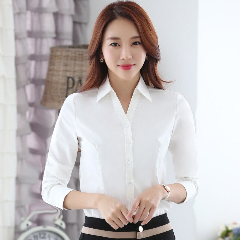 YIMOSI Autumn Women Blouse Office Shirts 2017 Korean Long Sleeve White ...