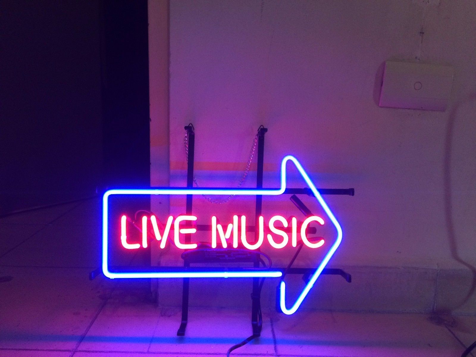 2019 17x14 LIVE MUSIC ARROW Real Glass Neon Light Sign Beer Bar Pub