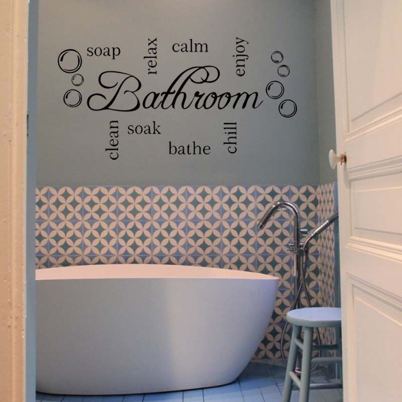 for bathroom word cloud quote vinyl wall art sticker mural decal
