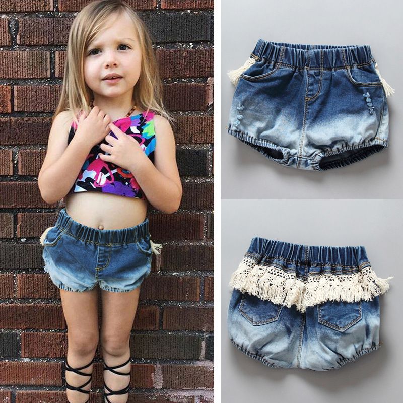 Winter newborn baby girl dress wedding baptism vestido bebe infant 2017 Fashion Baby Girls Denim Shorts Pants Hole Tassel Princess Girl
