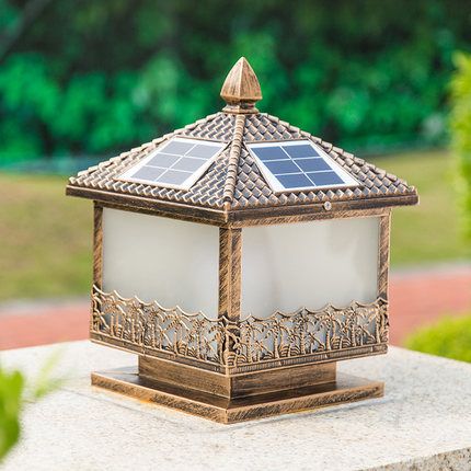 Solar Power Supply Led Post Light Outdoor Lawn Decoration Solar Power Supply Led Post Light Outdoor Lawn Decoration Landscaping Garden Lamps Sensor Functions Lamp