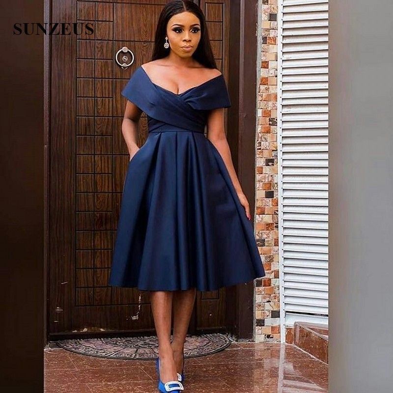 White Cocktail Dress Navy