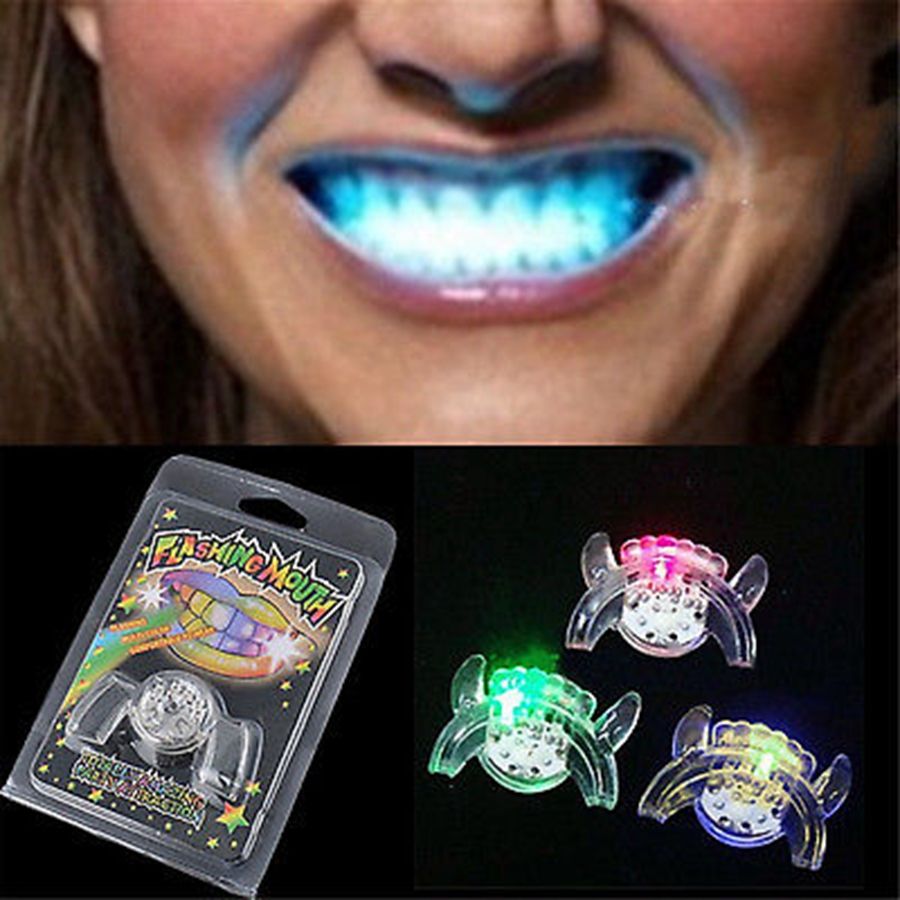 2017 Flashing LED Light Up Mouth Braces Piece Glow Teeth Halloween