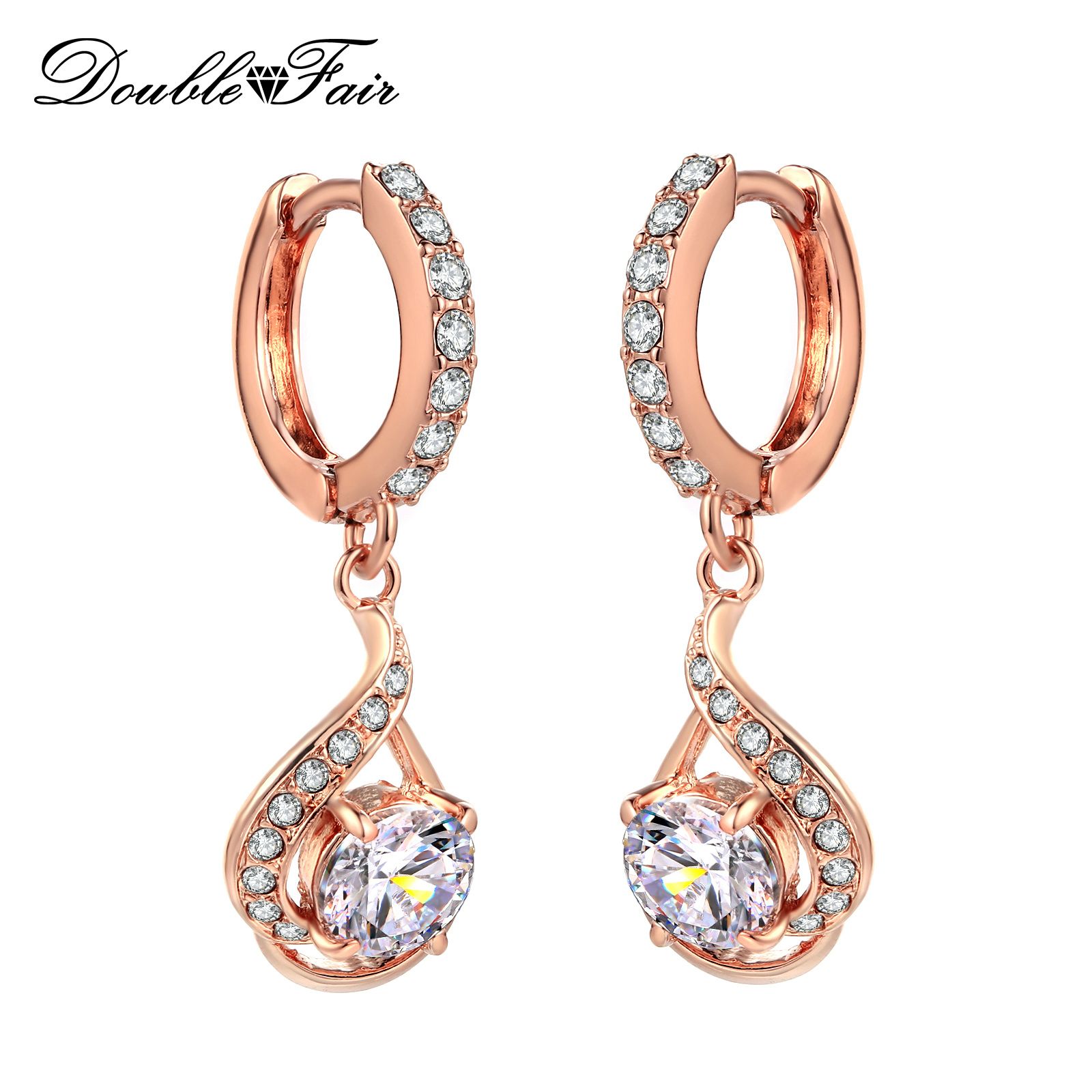 2019 red rose female love diamond drop earrings