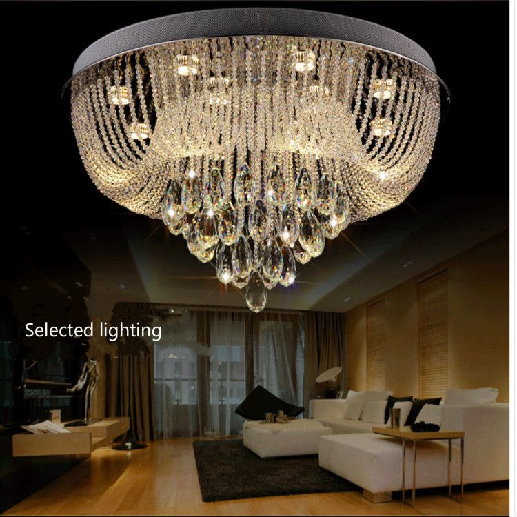 Bulk Modern Crystal Chandelier Flush Mount Ceiling Light Rain Drop Chandeliers Lighting Gu10 Round Led Lights For Living Room From Selectedlighting 444 09 Dhgate Com Bulk Modern Crystal Chandelier, Flush Mount Crystal Drop Chandelier