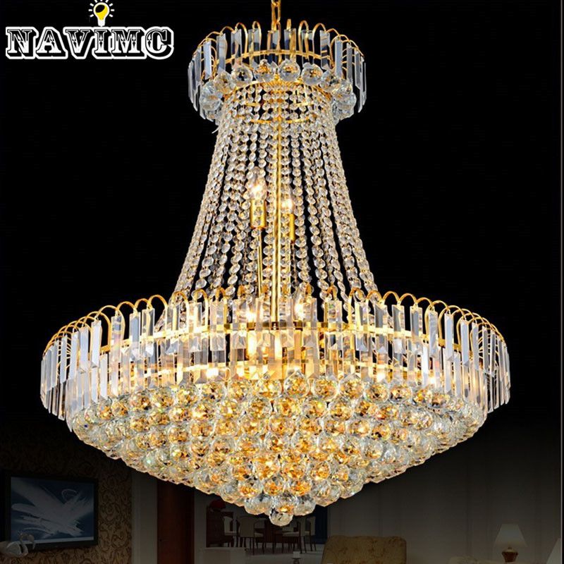 Royal Empire Silver Crystal Chandelier Light French Golden Royal Empire Silver Crystal Chandelier Light French Golden Hanging Diameter 50cm Pendant Lamp Shades Glass From