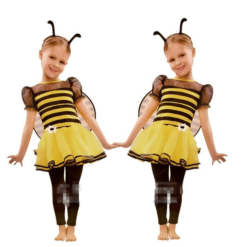 2017 new yellow bee headband wings skirt dress set children girls cosplay bee costume halloween party supplies halloween costumes 1980s theme adult costume - Bee Halloween 2017 new yellow bee headband wings skirt dress set children girls cosplay bee costume halloween party supplies halloween costumes 1980s theme adult costume - Bee Halloween