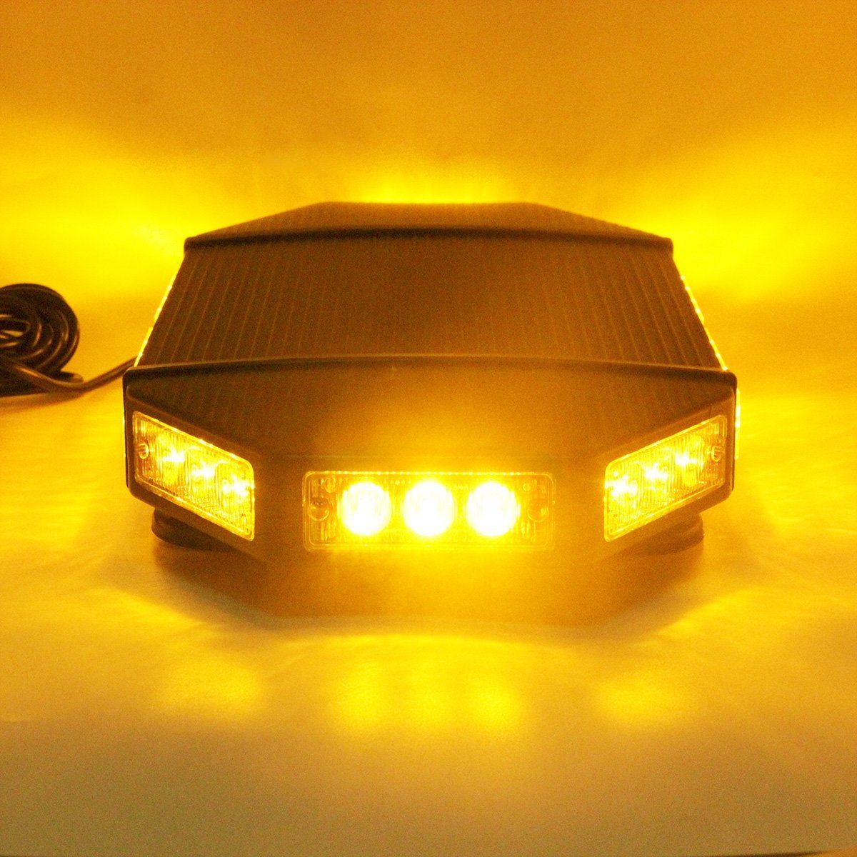 18 Inch Amber Low Profile Roof Mount Emergency Vehicle Strobe