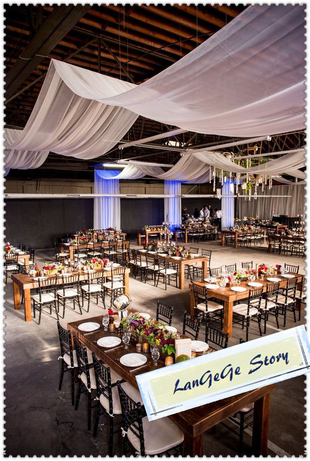 2020 70cm 10m Ice Silk Ceiling Fabric Canopy Drapery White