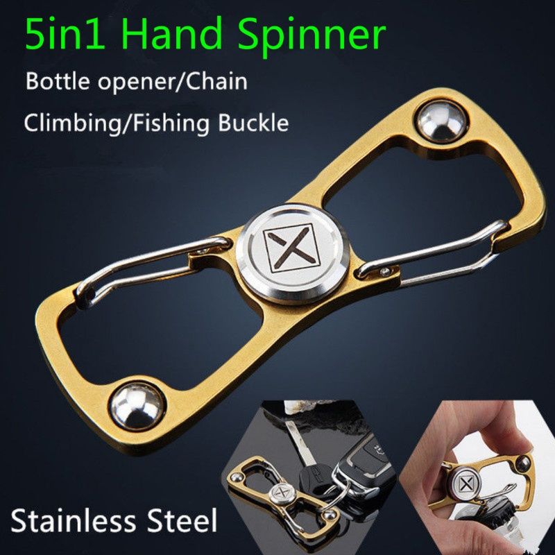 5in1 Multifunction Hand Fidget Spinner KeyChain Bottle Opener Climbing