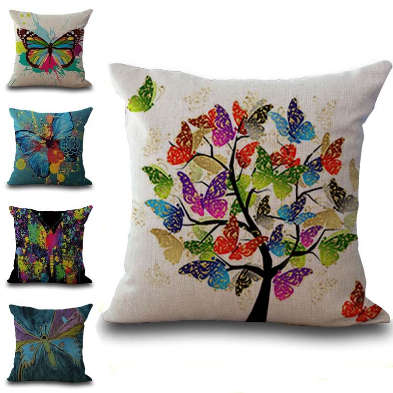 drawing colorful monarch butterfly throw pillow cases cushion cover