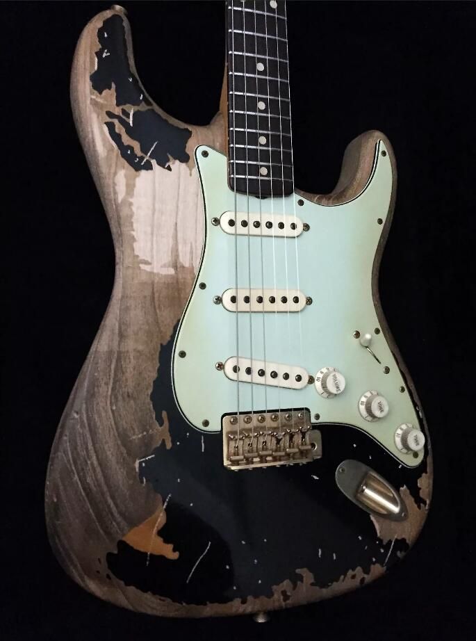 Custom Shop John Mayer Strat Limited Edition Black 1 Cruz Masterbuilt Heavy Relic Electric Guitar Aged Hardware Nitrolacquer Paint Custom Shop John Mayer Strat Limited Edition Black 1 Cruz Masterbuilt Heavy Relic Electric Guitar Aged Hardware Nitrolacquer Paint