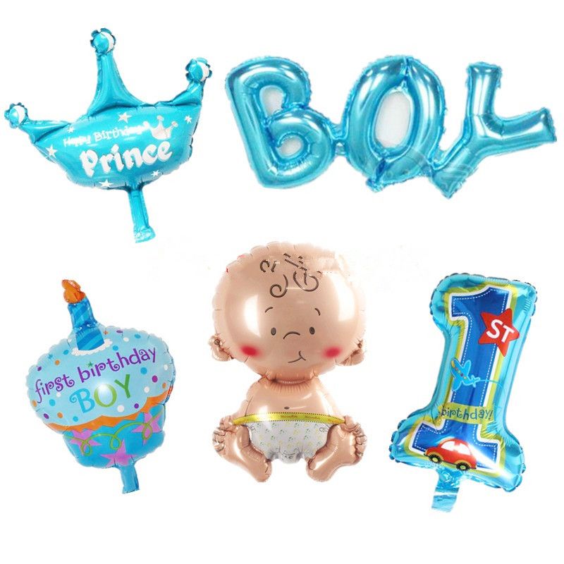 Mini Balloon Baby Shower Party Foil Baby Boy Girl Foot Cloth Bottle ...