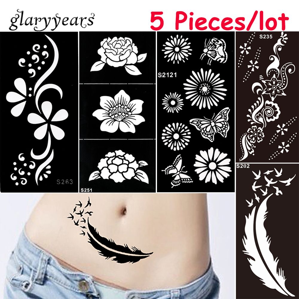 Wholesale Medium Henna Stencil DIY Paste Hollow Drawing Flower Lace