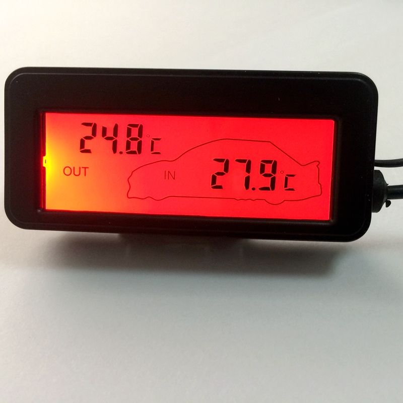 2020 Mini LCD Digital Car Thermometer DC 12V Car Inside/Outside