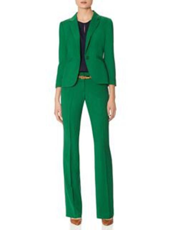 emerald green womens pant suit