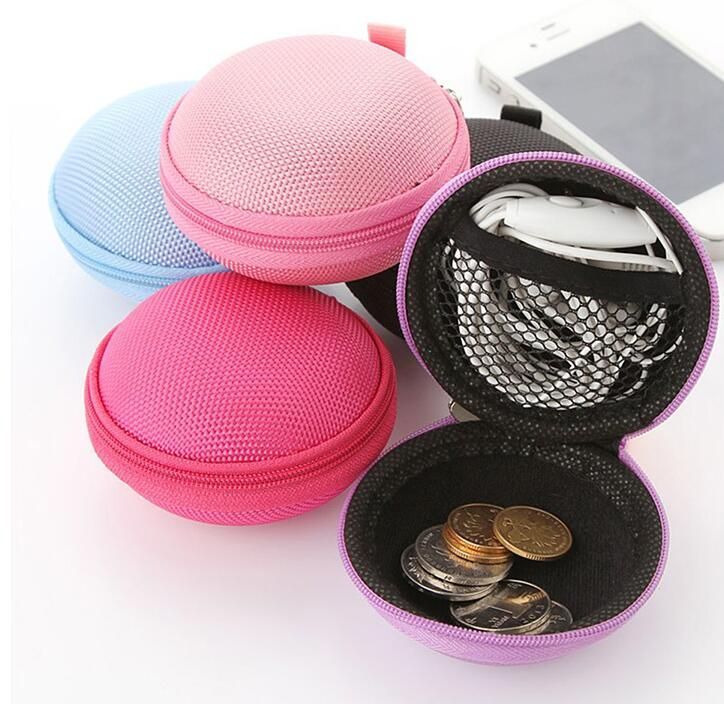 Colorsful Earphone Bag Earbud Headphone Carrying Bag Coin Bag Storage Pouch Case Earphone
