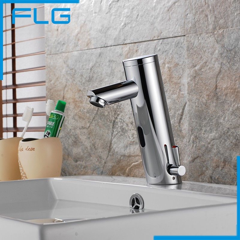 Wholesale Motion Sensor Faucet Automatic Hand Touchless Tap Hot Cold Mixer Bathroom Sink Infrared Faucet Mixer