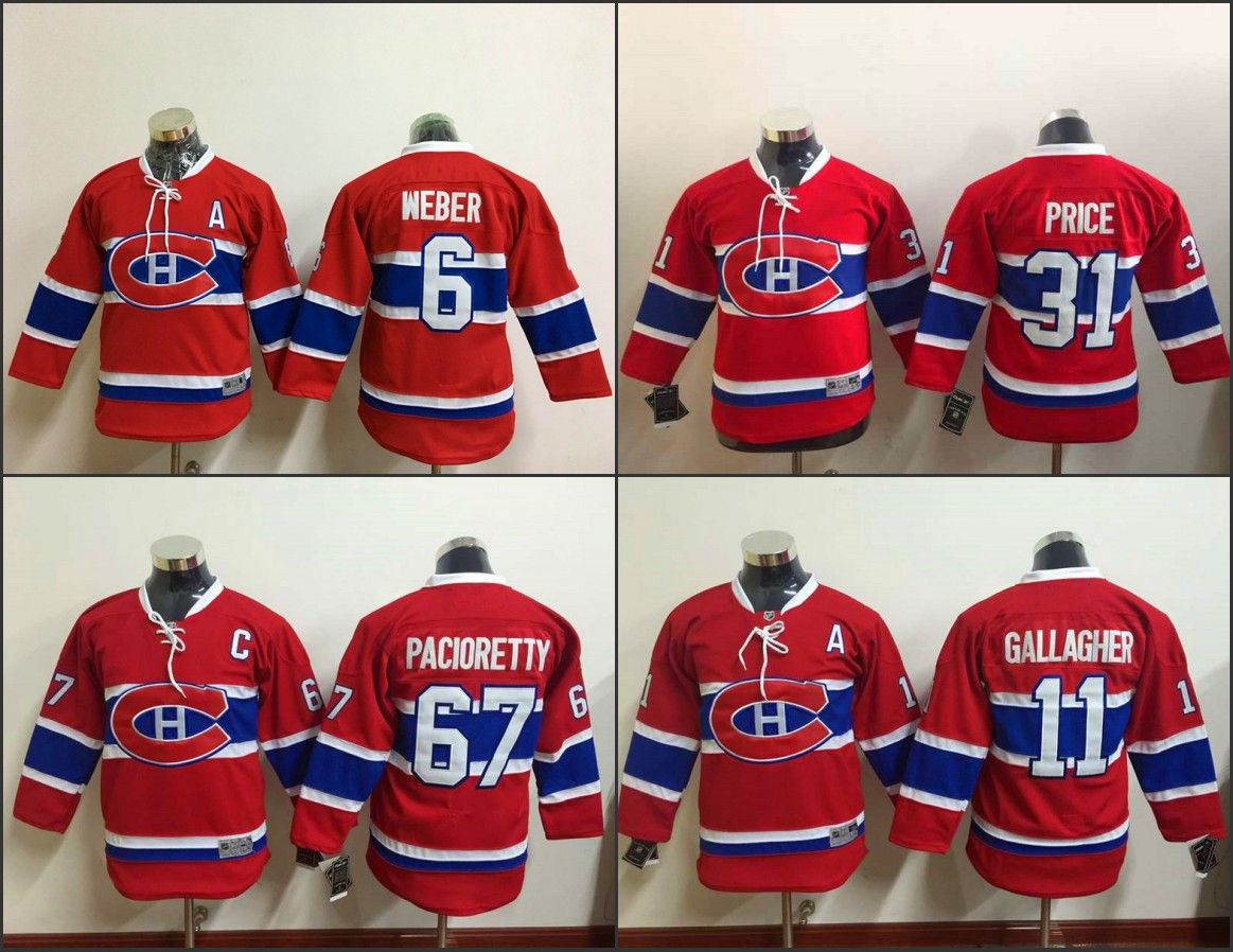 2016 Youth Montreal Canadiens Hockey Jerseys 6 Shea er 31 Carey