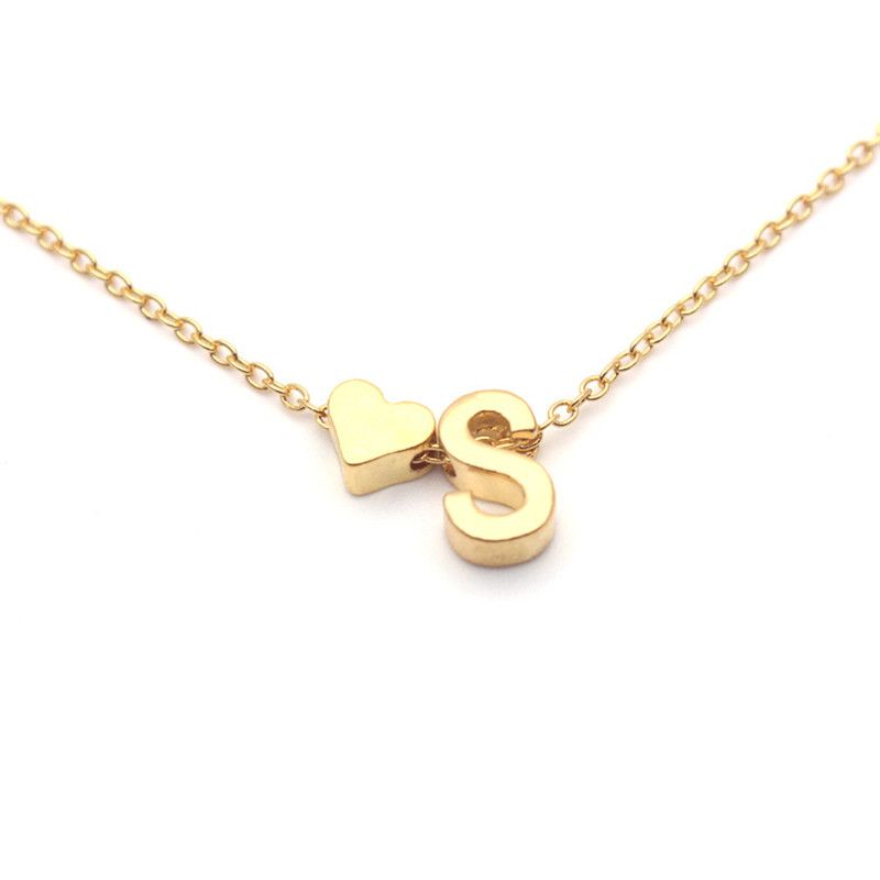 wholesale fashion personalized love heart letter alphabet pendant letter pendant