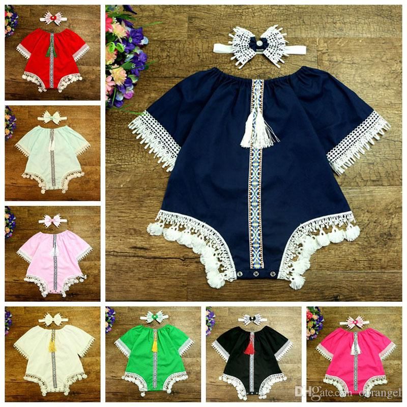 Acheter Summer Baby Rompers Habillement De Style Folklorique Vêtements De Bébé Nouveau Né Vintage Impression Combinaison De Fille À Rayures De $7.85 Du