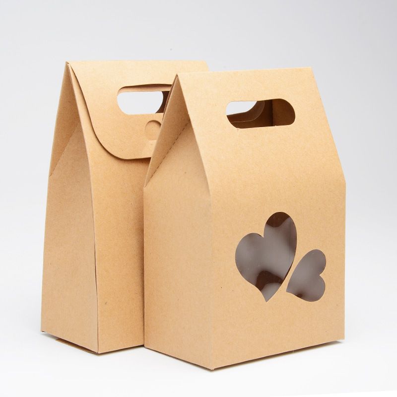 Best 10x15cm Cute Kraft Paper Food Packaging Bag With Loving Heart