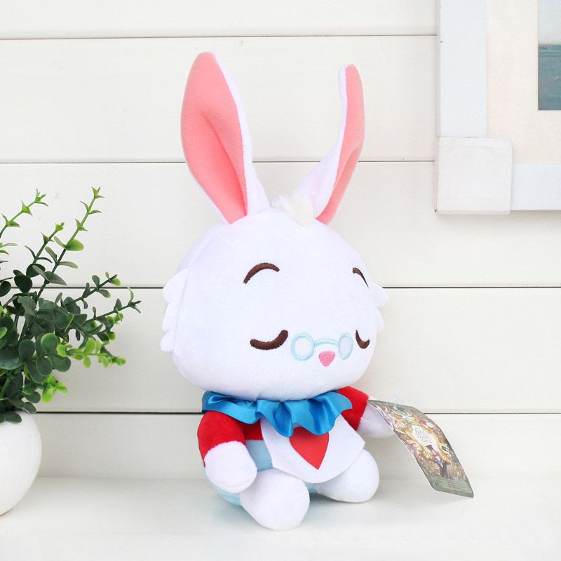 Acheter Chaud Alice Au Pays Des Merveilles Alice Cheshire Chat Blanc Lapin En Peluche Poupée Animaux En Peluche Jouet Vacances Cadeaux 8 20cm De