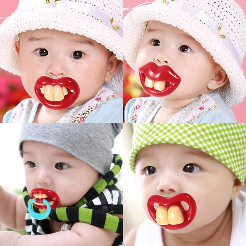 Baby Pacifier Funny Pacifier Cute Teeth Mustache Baby Boy Girl Infant Pacifier Orthodontic Dummy ...