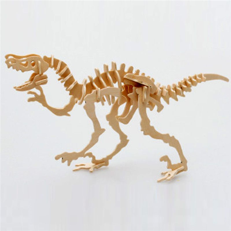 2020 Starz DIY 3D Wooden Animals Dinosaur Skeleton Puzzles Toys T Rex