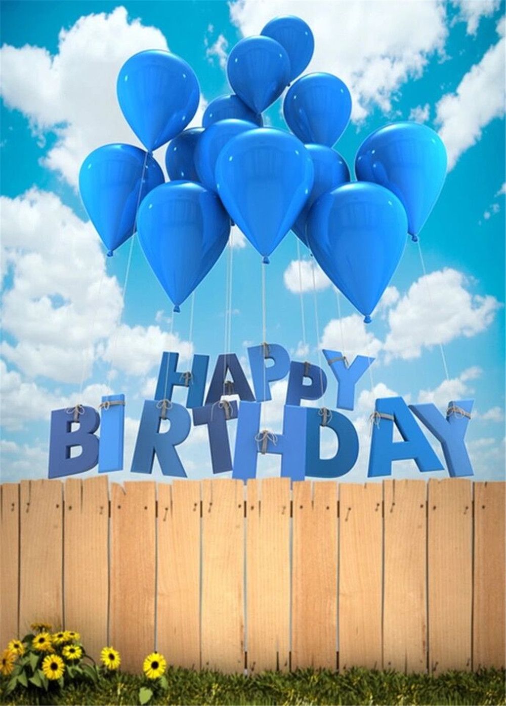 happy birthday background blue