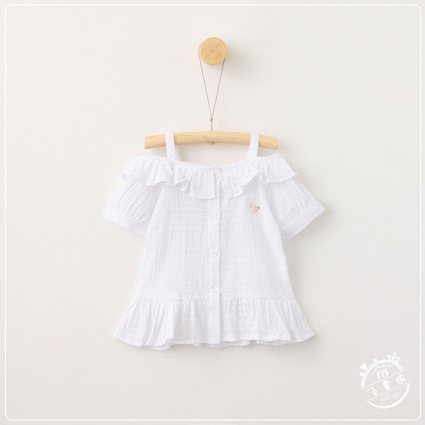 Baby Girls Fashion Off Shoulder Shirts Kids Girls Ruffle Cotton Jumper Blouse Babies Summer Tops Childrens Clothing Sports T Shirts For Kids Designer Baby Girls Fashion Off Shoulder Shirts Kids Girls Ruffle Cotton Jumper Blouse Babies Summer Tops Childrens Clothing Sports T Shirts For Kids Designer