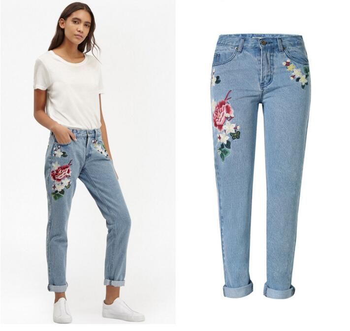 2017 new fashion spring and autumn women's jeans blue