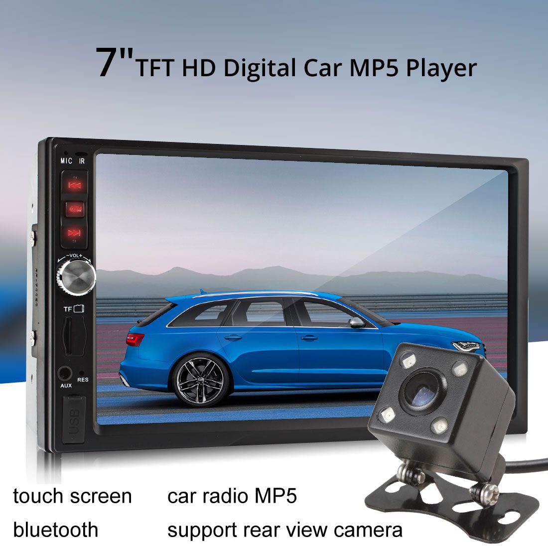 2021 7012B 7 Inch Bluetooth TFT Screen Car Audio Stereo MP5 Player 12V