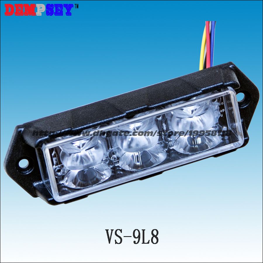 VS 9L8 LED Car Grill Lights, CREE 3W LED, 15 Flash Pattern, LED Surface