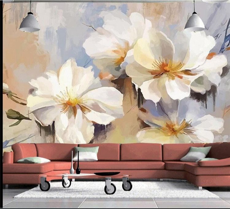 European 3d Painting Wall Mural Photo Wallpaper White Flower Wall Paper For Bedroom Wallpaper Wallcoverings Tv Backsplash Wallpapers Girls Wallpapers Gratis From Fumei66 30 Dhgate Com