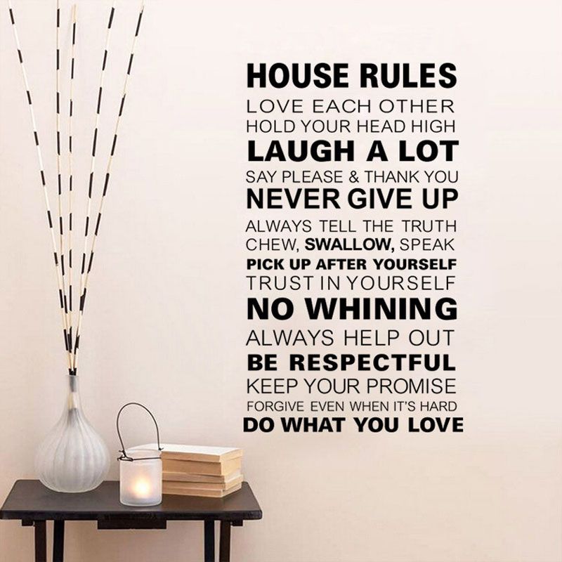 new family house rules wall stickers home decor love art quote vinyl