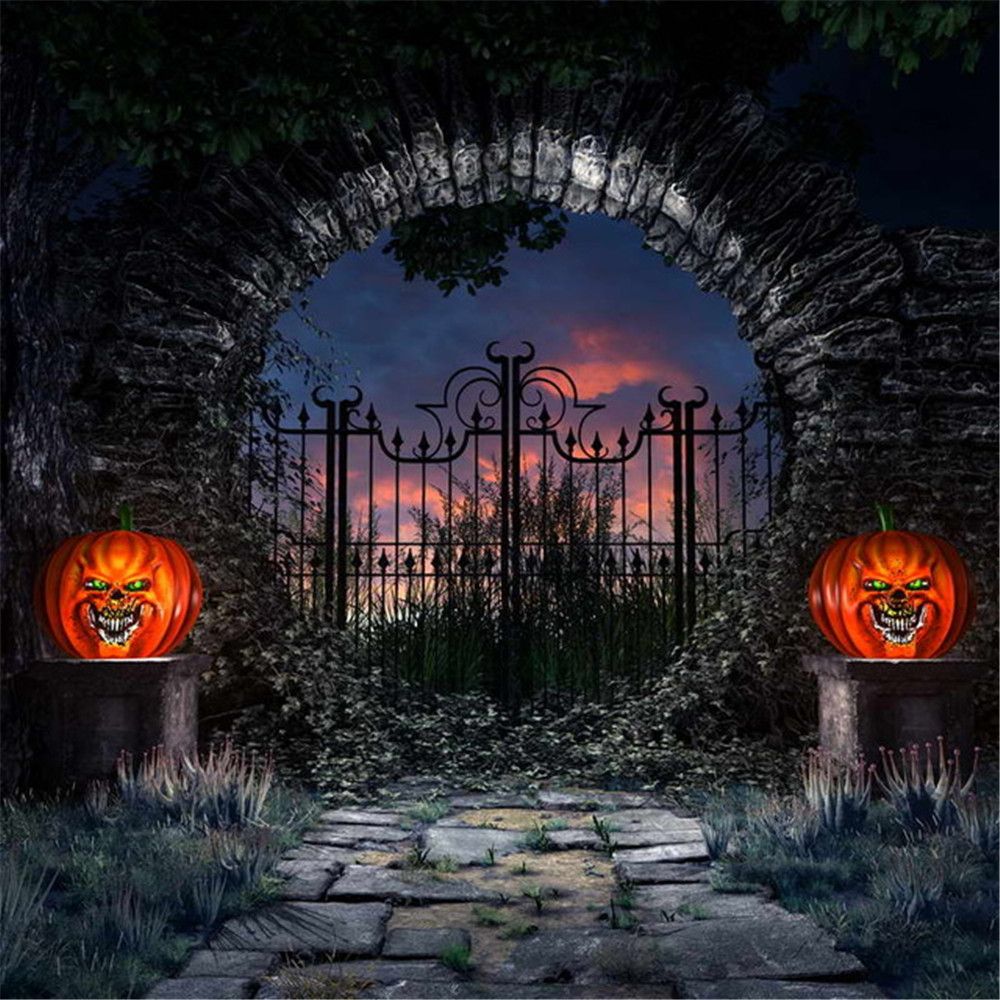 2019 Round Stone Door Iron Gate Nightfall Garden Photo Studio