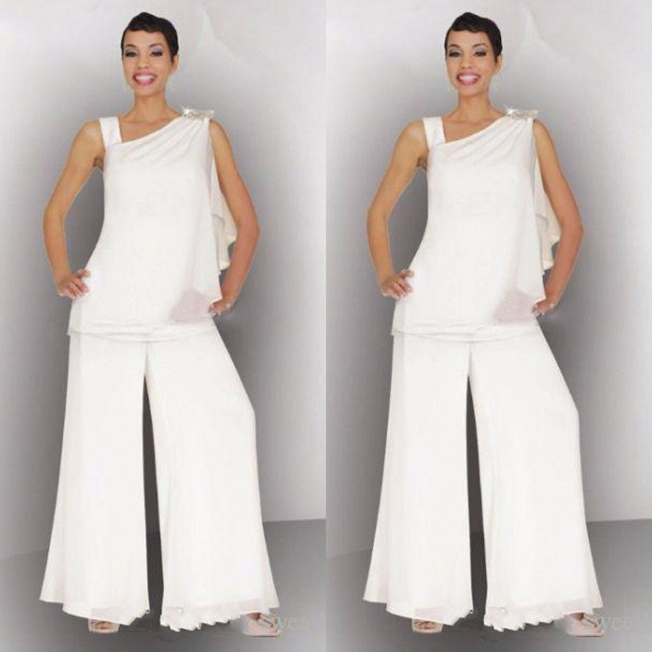 plus size white pant suit for wedding